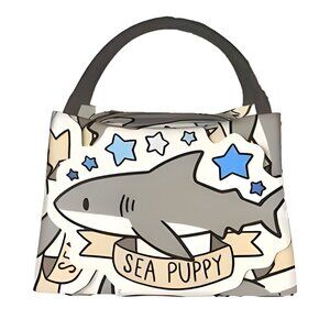 Cute Sea Puppy Shark Insulated Lunch Bag Dolphin Seal Pinterest Funny Jaws NEW